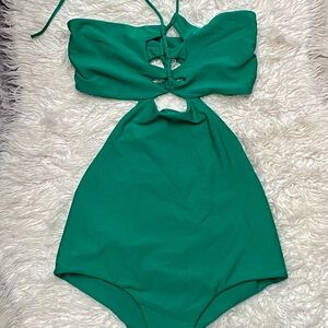 Mikoh Emerald Green Cutout One-Piece Bikini